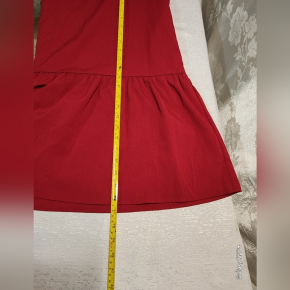 ANRABESS XXL DRESS COLOR WINE RUFLEE SLEEVE. - Picture 9 of 13